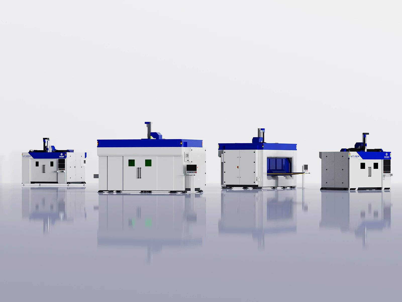 AT Series laser cutting machines with custom colors logo and enclosure options