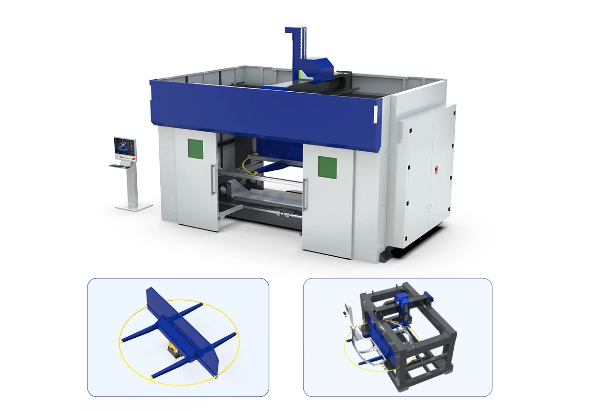 AT3015 dual-station rotary positioner for alternating cutting and loading