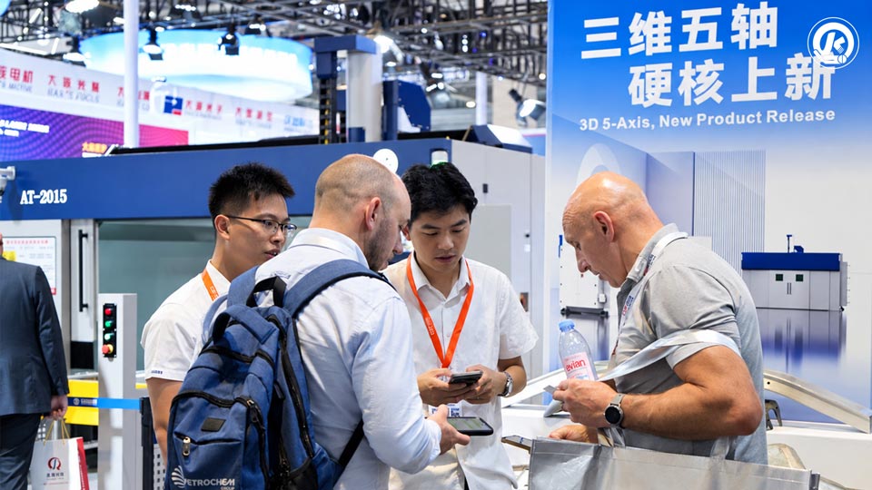 Five-Axis Laser Cutting Demonstration At Ciif 2026 Visitors watch a 3D five-axis laser cutting demonstration at CIIF 2026